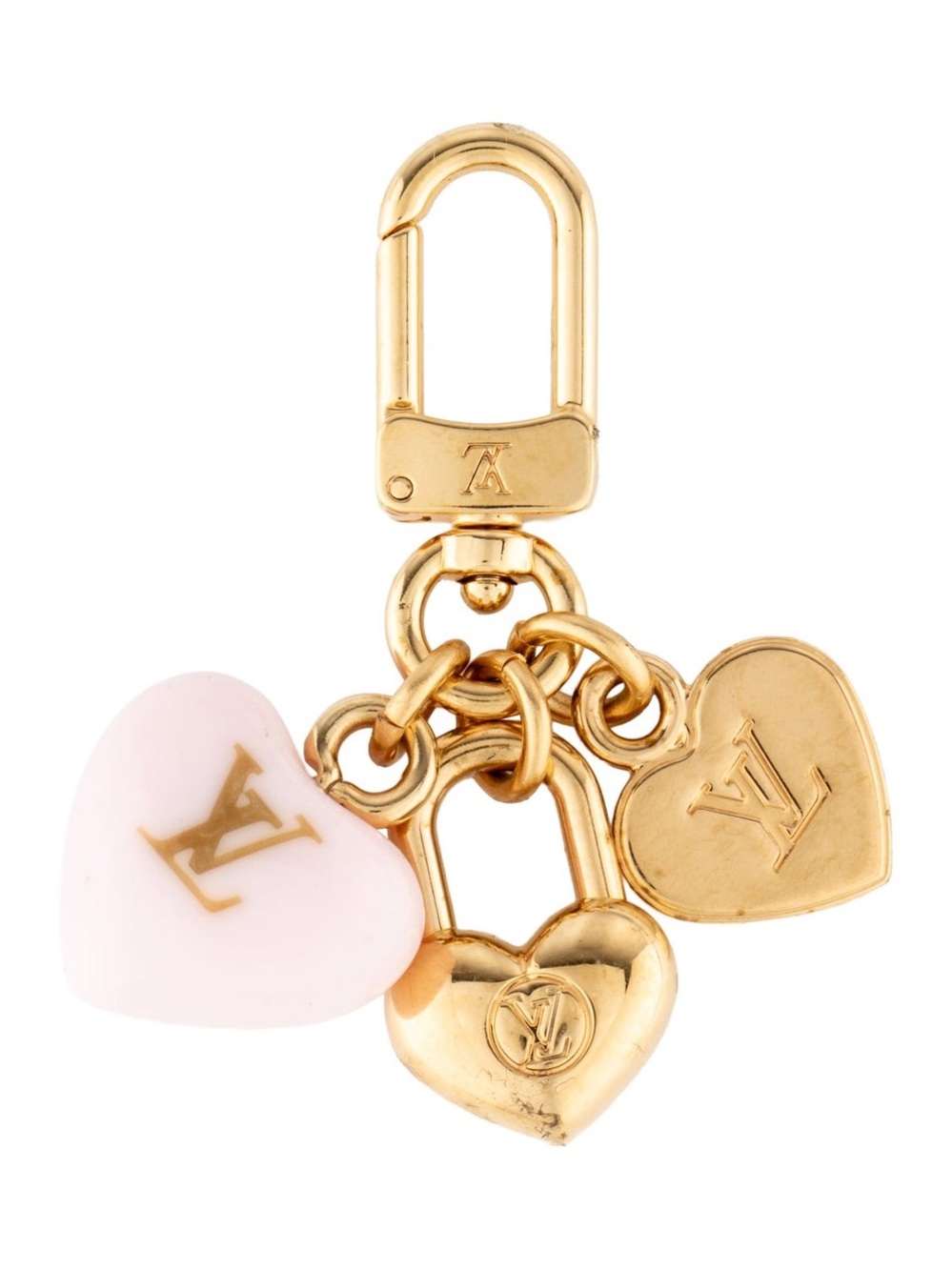 Authentic Micro Charms LV Heart Key Holder